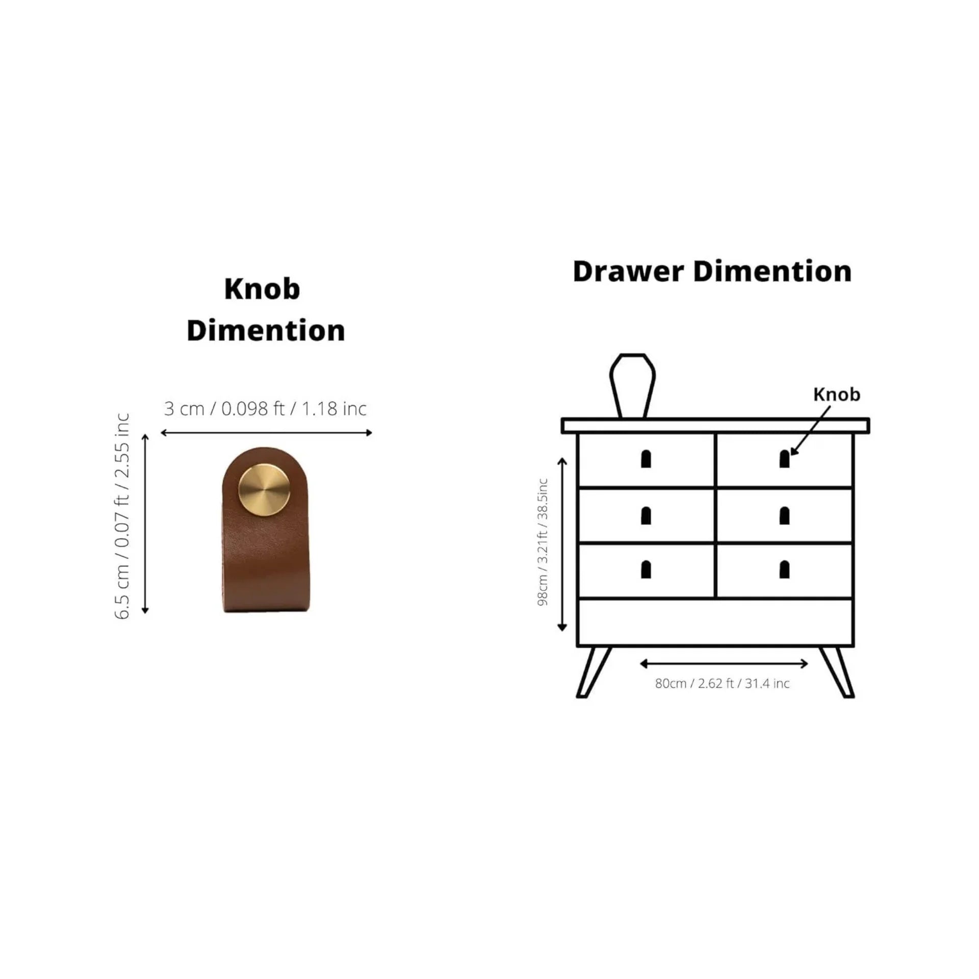 Image of Leather & Brass Strap Cabinet Pulls