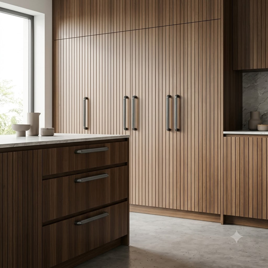 Image of Textured Bar & Knob Handle Set – Modern Industrial Design