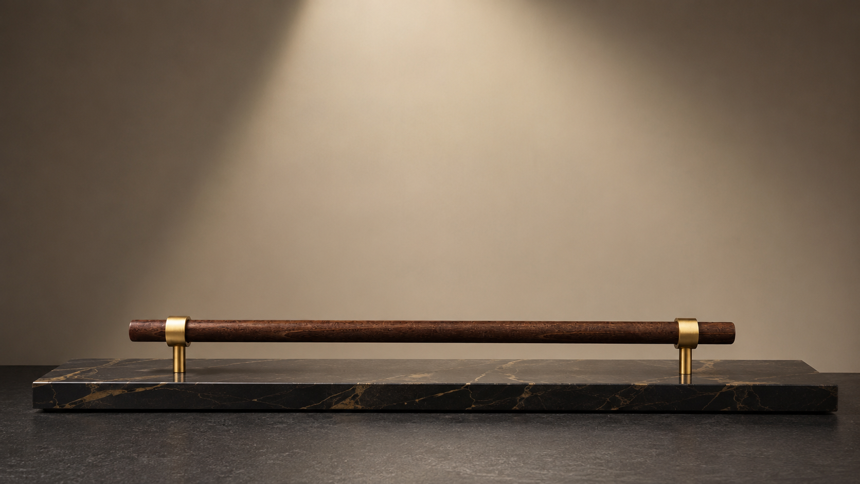 Image of Walnut & Brass T-Bar Handle Collection