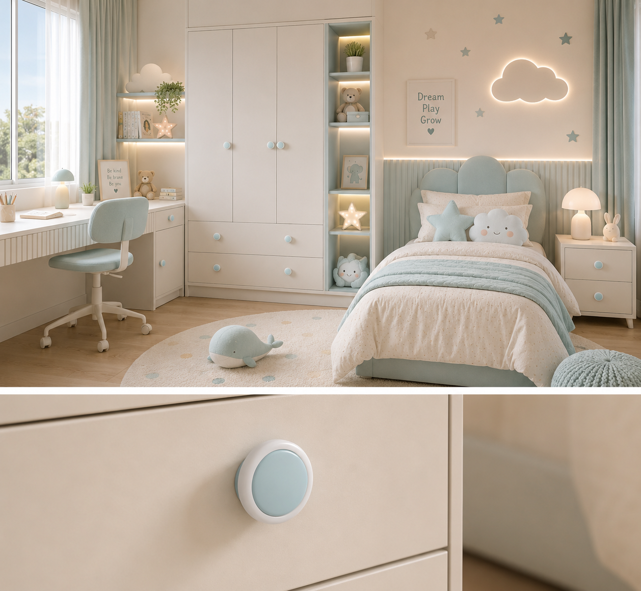 Image of Soft-Touch Silicone & ABS Cabinet Knob