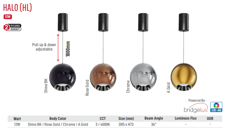 Image of Halo (HL) Led Hanging Light