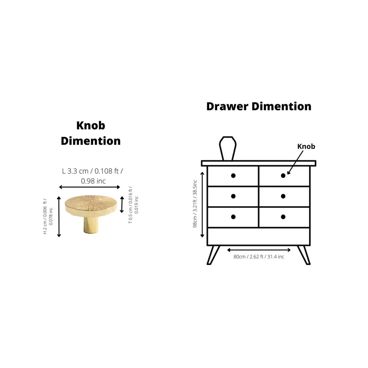 Image of Hammered Sunburst Brass Cabinet Knob