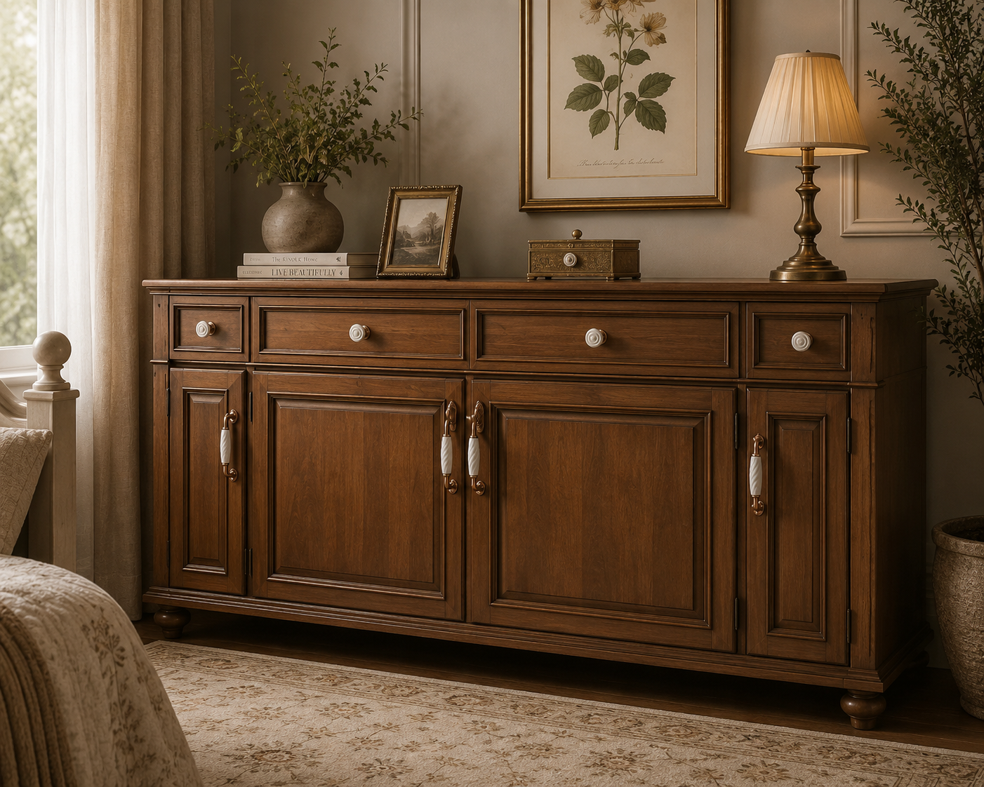 Image of Ridged Ceramic & Zinc Cabinet Pull