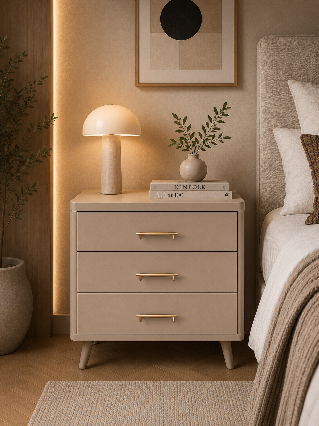 Image of Spindle Tapered Brass Cabinet Pull