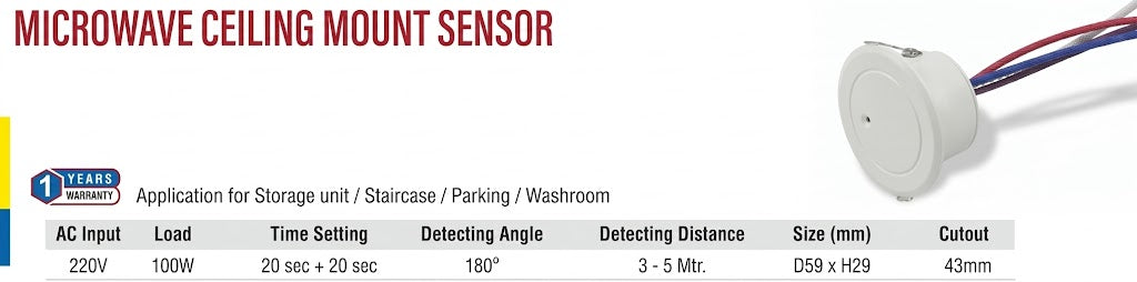 Image of Microwave Ceiling Mount Sensor