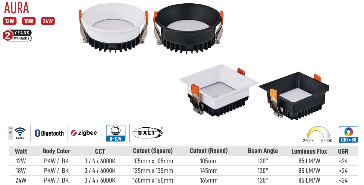 Image of Aura LED Downlight (Square)