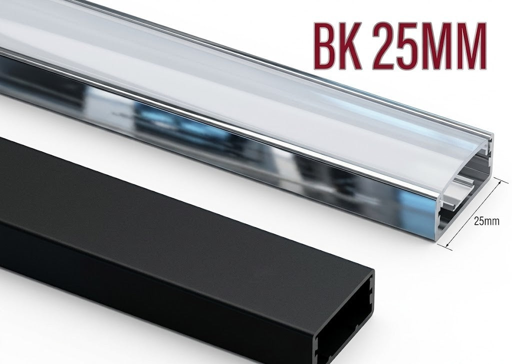 Image of BK 25MM Surface LED Aliminium Black Profile