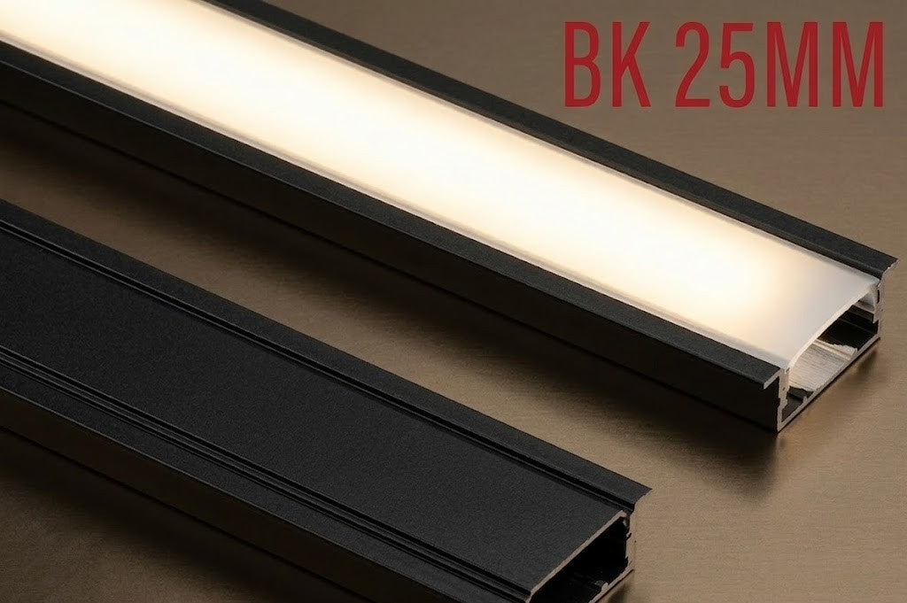Image of BK 25MM Concealed LED Aluminium Black Profile