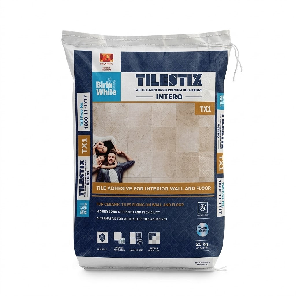 Image of Birla White TX1 Tile Adhesive, White, 20 kg Bag