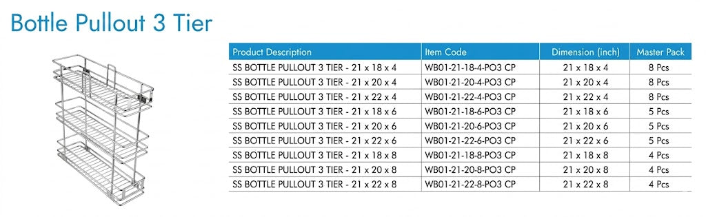 Image of Bottle Pullout 3 Tier