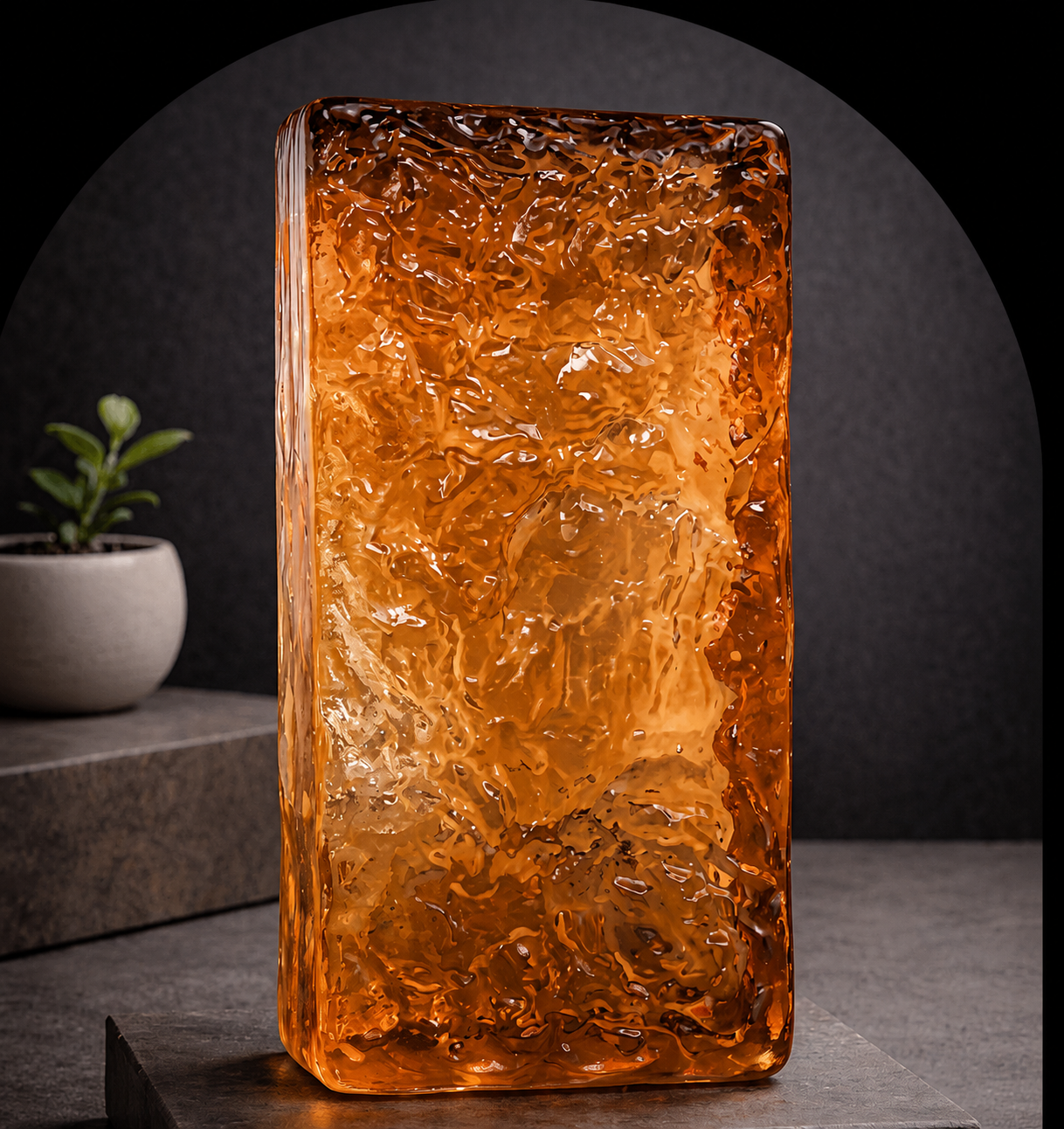 Image of Amber Textured Glass Bricks