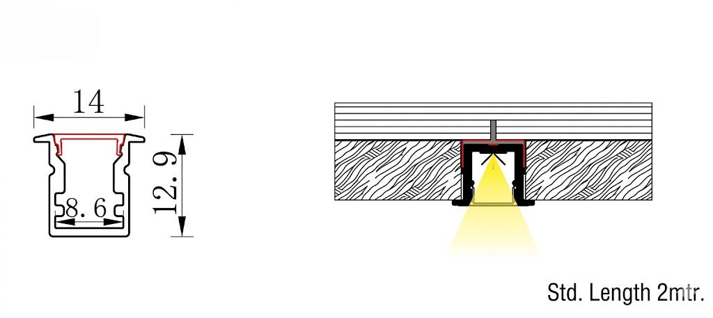 Image of 10MM LED Concealed Aluminium Profile (Deep)