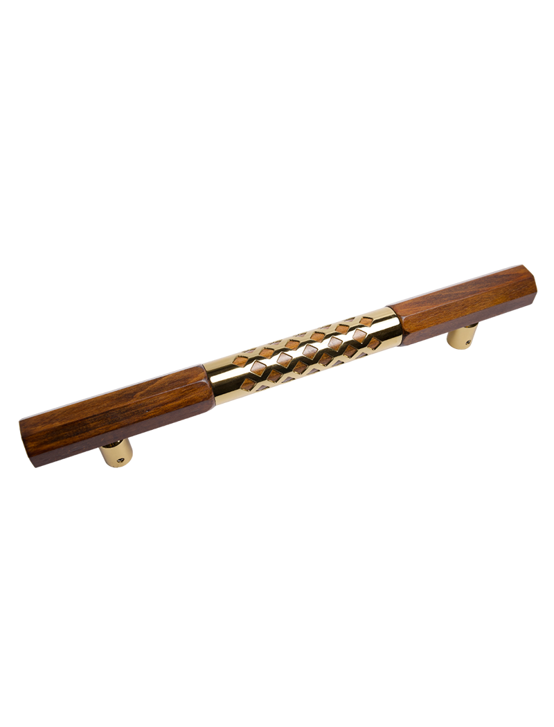 AH Door Handle Hex Wood