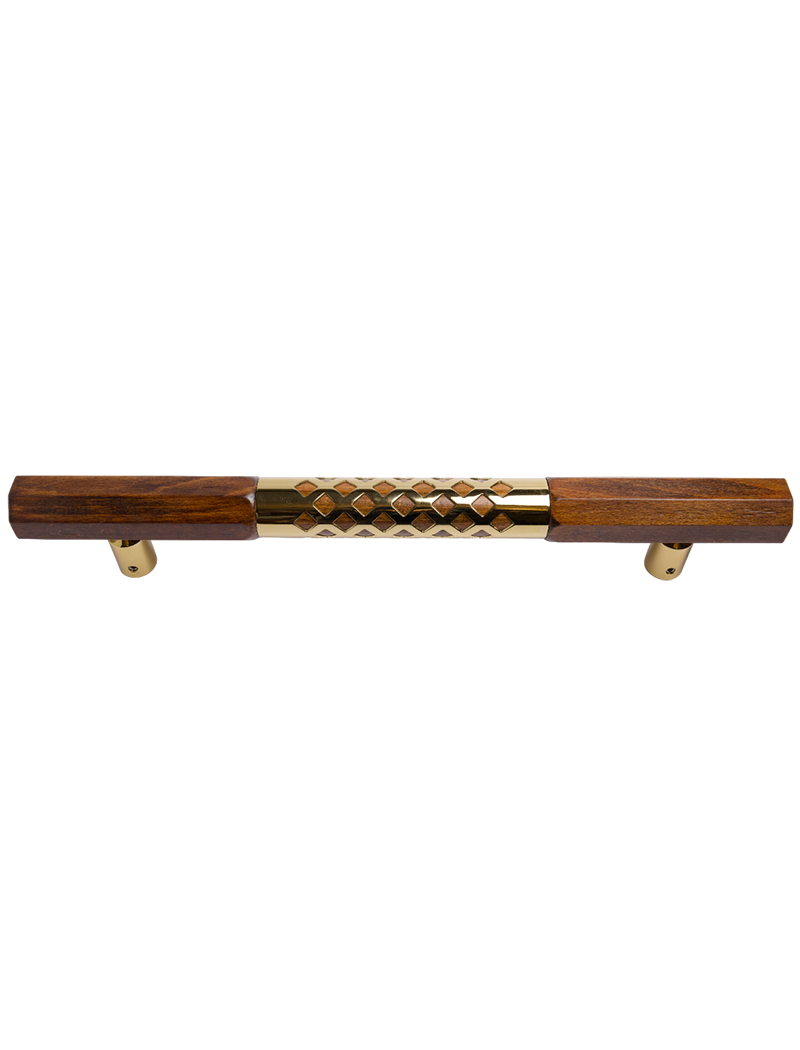 AH Door Handle Hex Wood