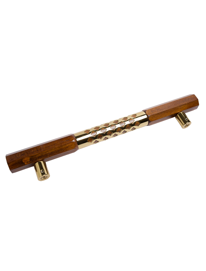 AH Door Handle Hex Wood