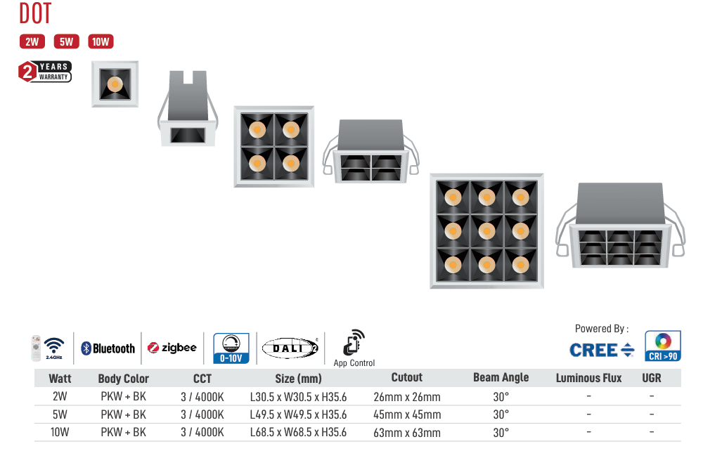 Image of Dot LED Linear Downlight - Square