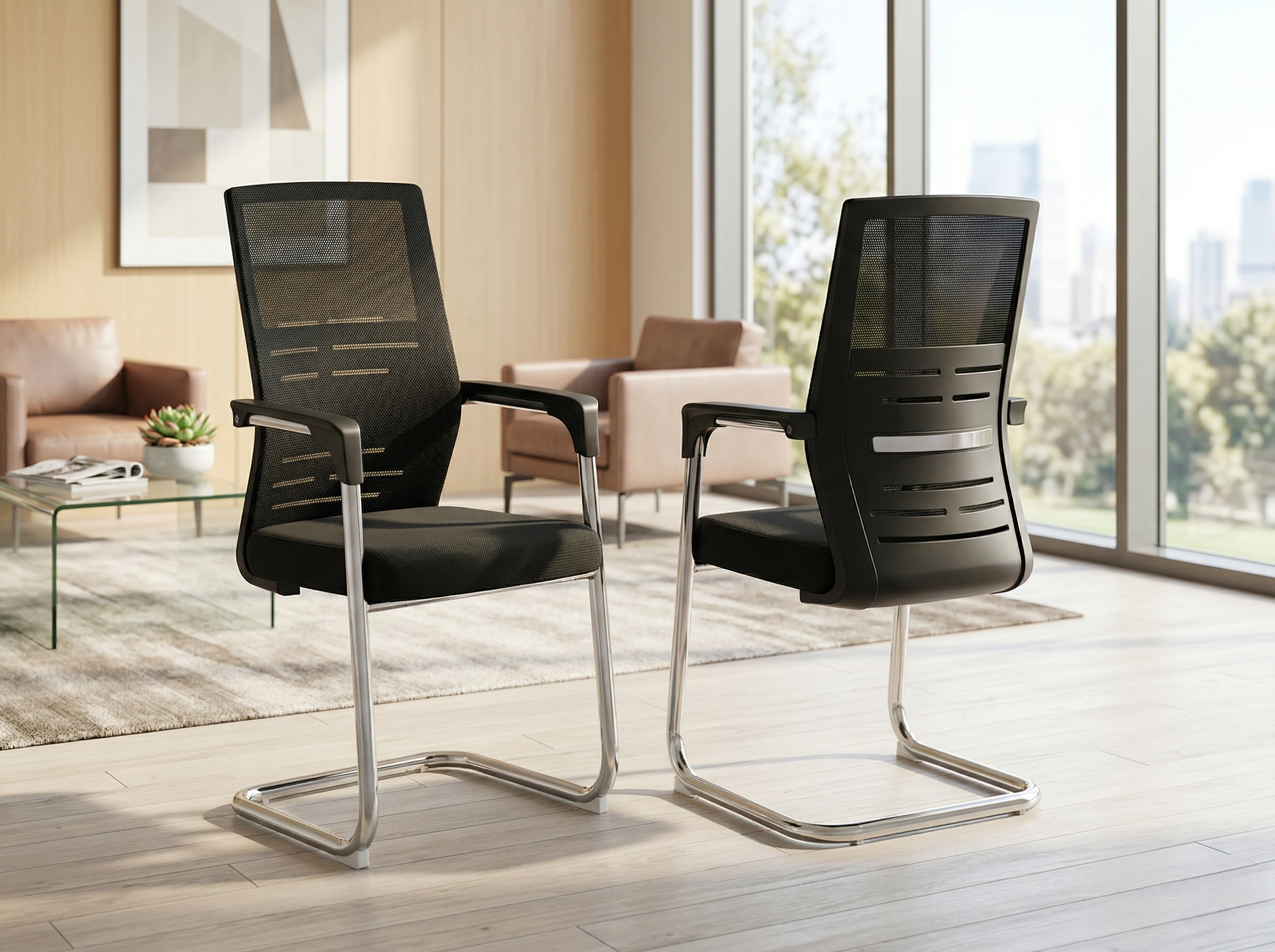 Image of 916 C Black Chairs, Office Visitor Chairs
