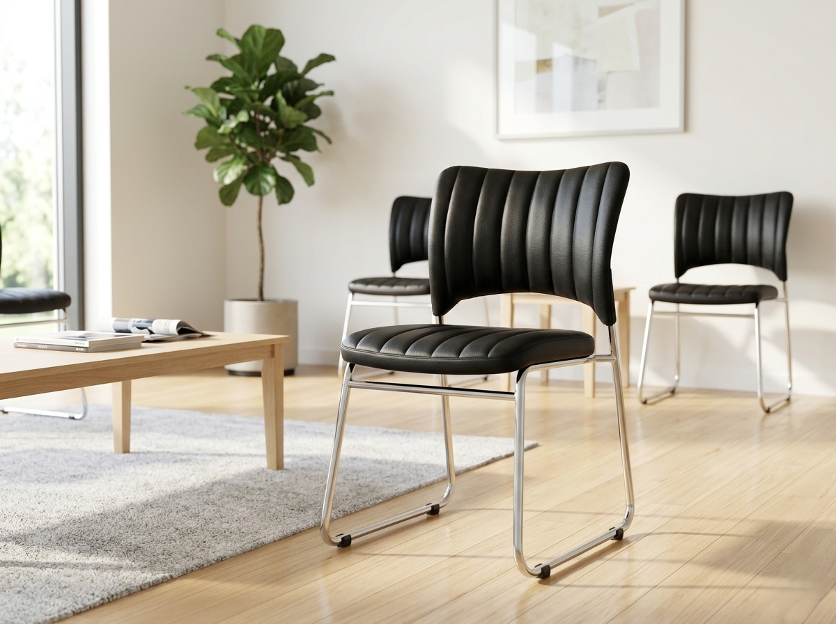 Image of Flower Cushion Black & Brown Visitor Chair