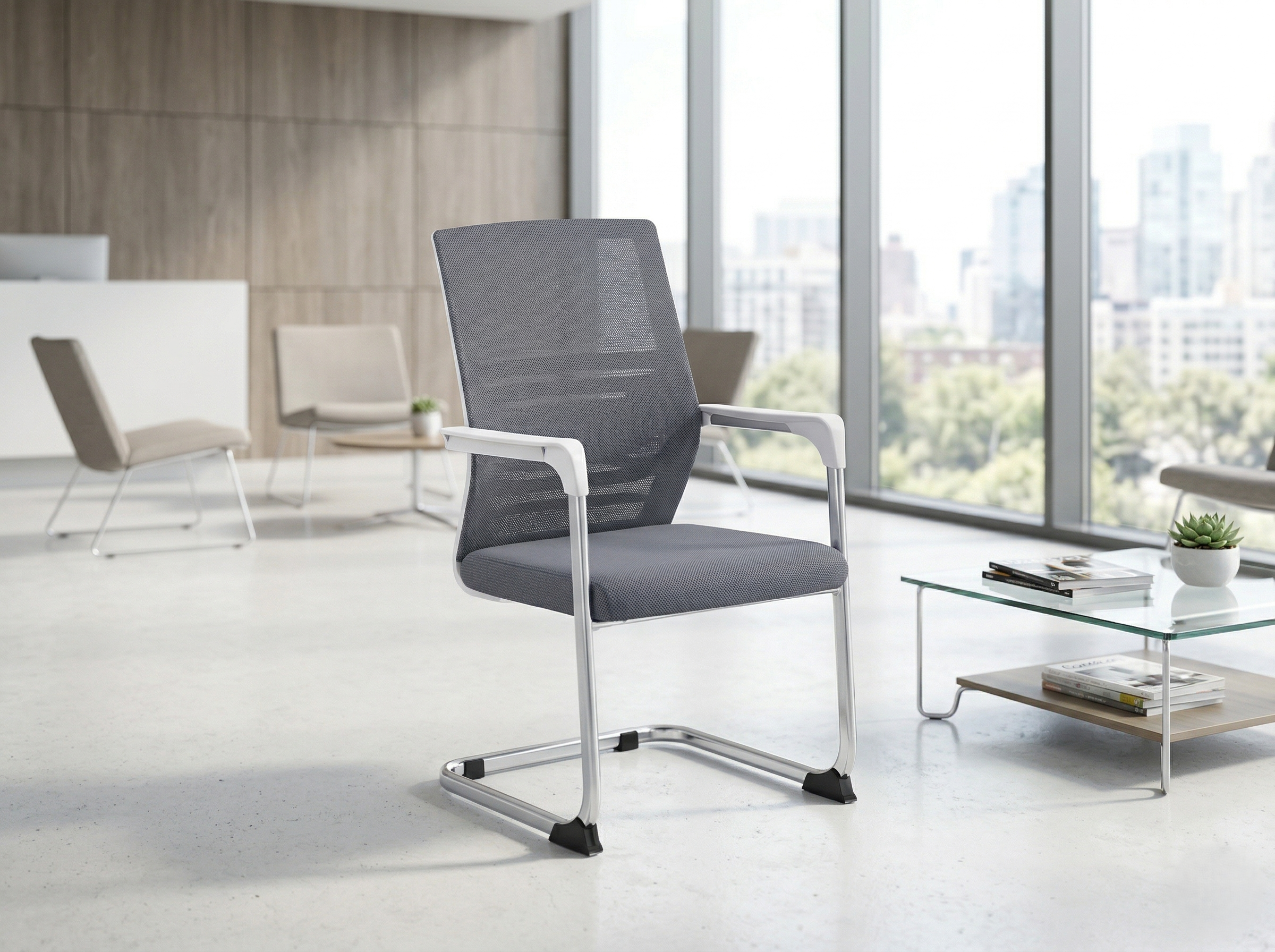 Image of 916 C White Chairs, Office Visitor Chairs