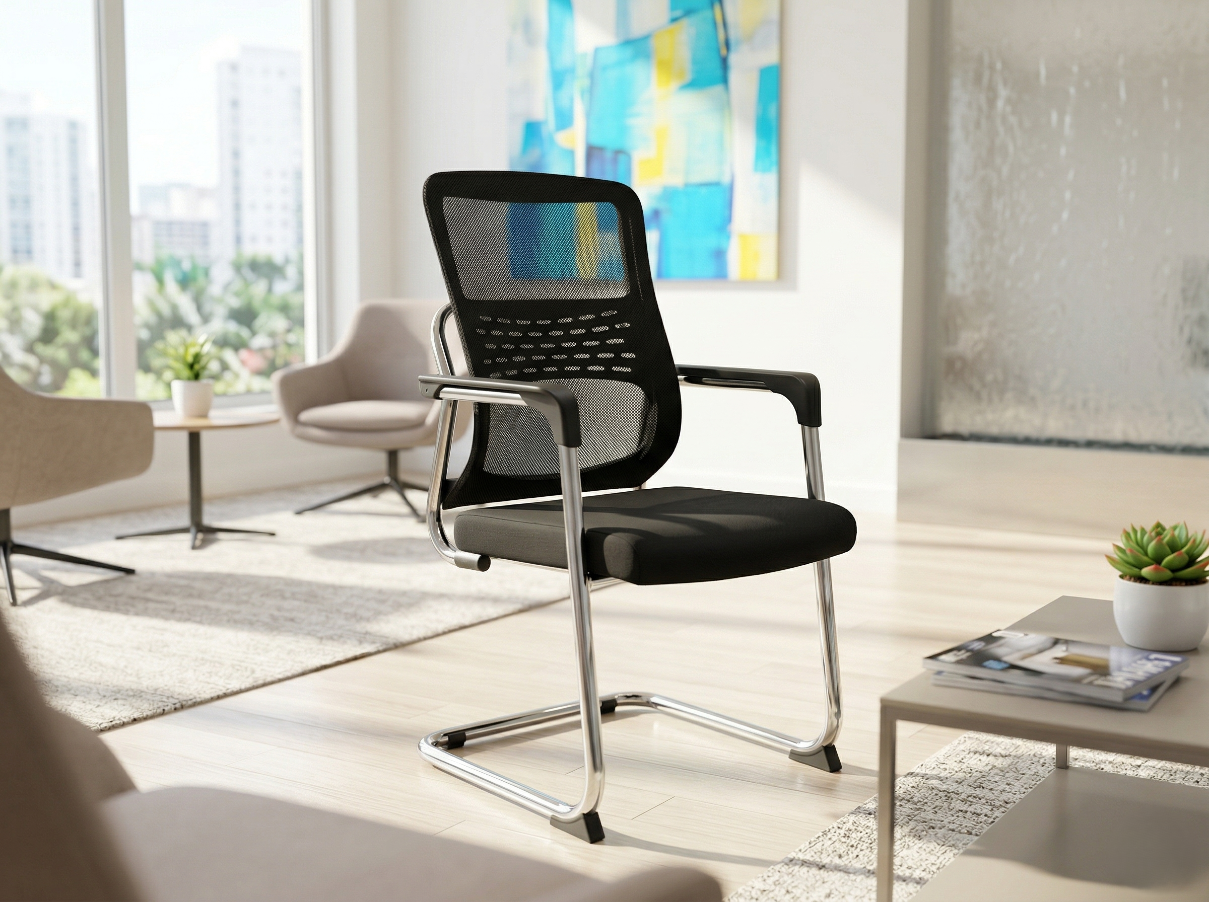Image of 909 Black Chair, Office Visitor Chair