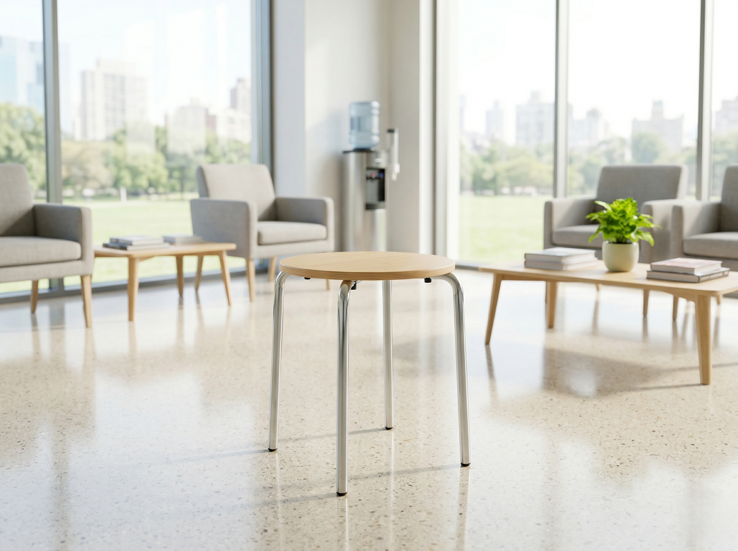 Image of Wooden Stool D4S18 Chairs, Office Visitor Chairs