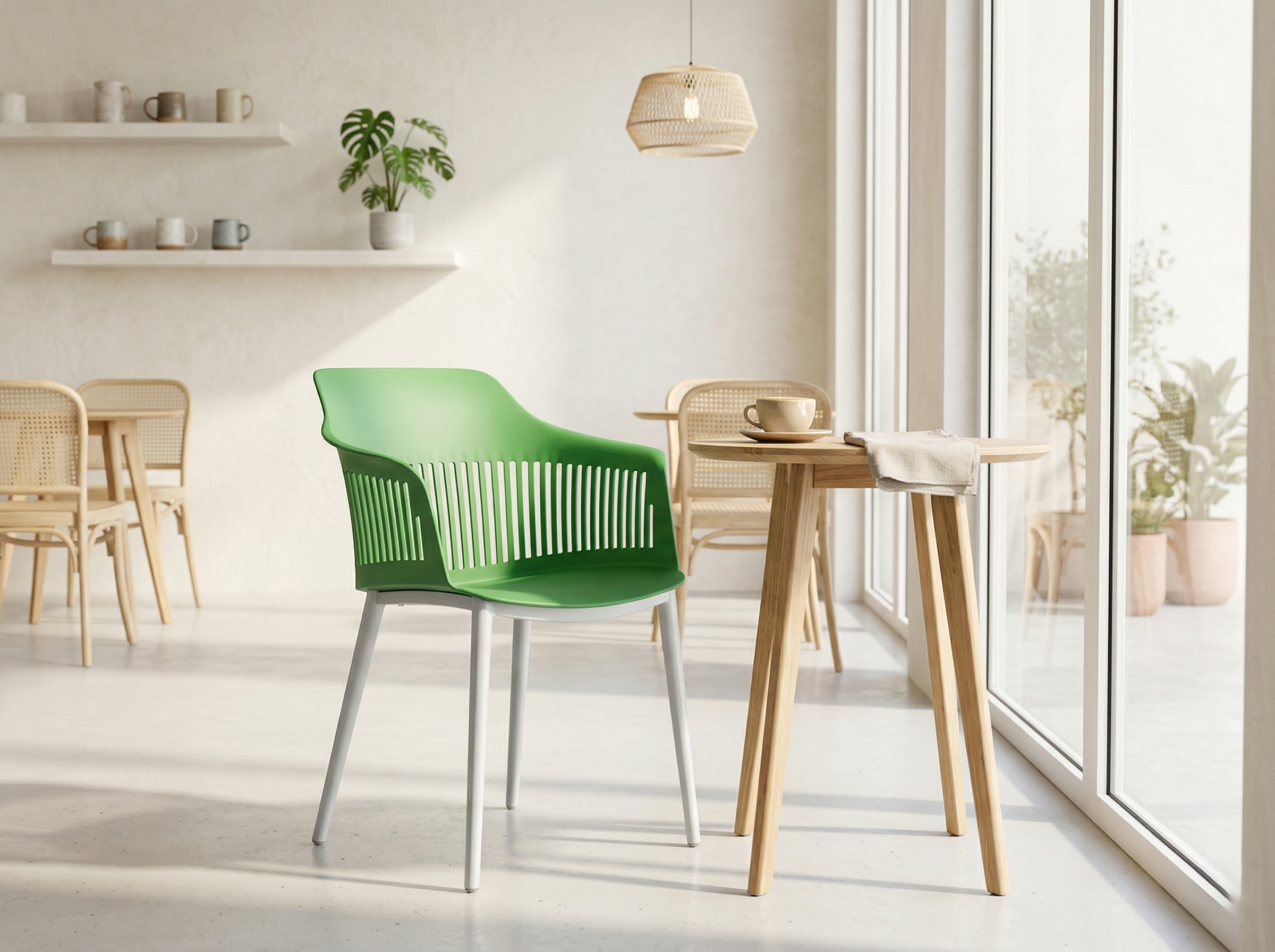 Image of Fred Cafe Chair (White Legs)