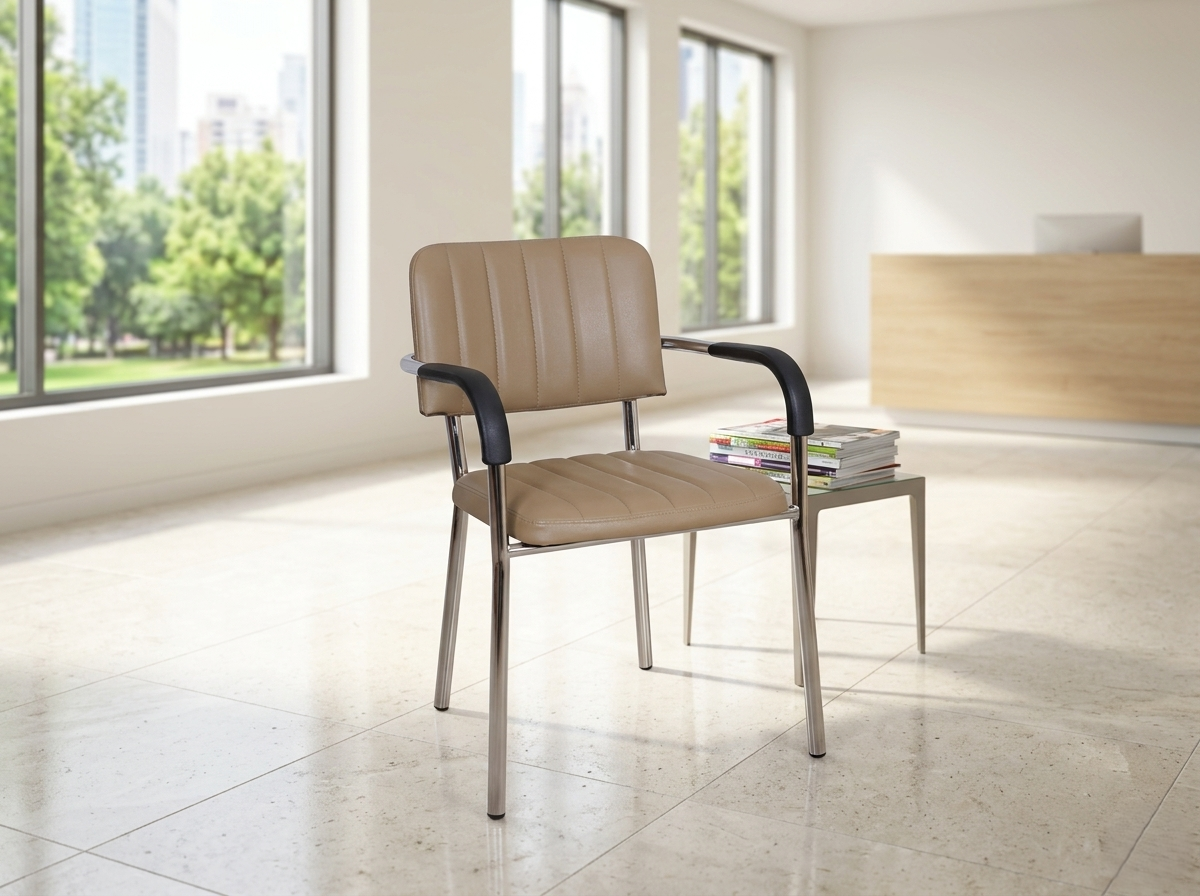 Image of German Flower Black & Brown Office Visitor Chairs