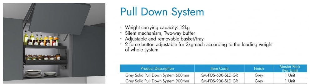 Image of Grey Solid Pull Down System