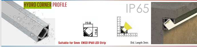 Image of HYDRO CORNER PROFILE LED ALUMINIUM PROFILE HYDRO SERIES