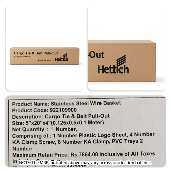 Image of Hettich Cargo Tie & Belt Pull Out Wardrobe Accessory