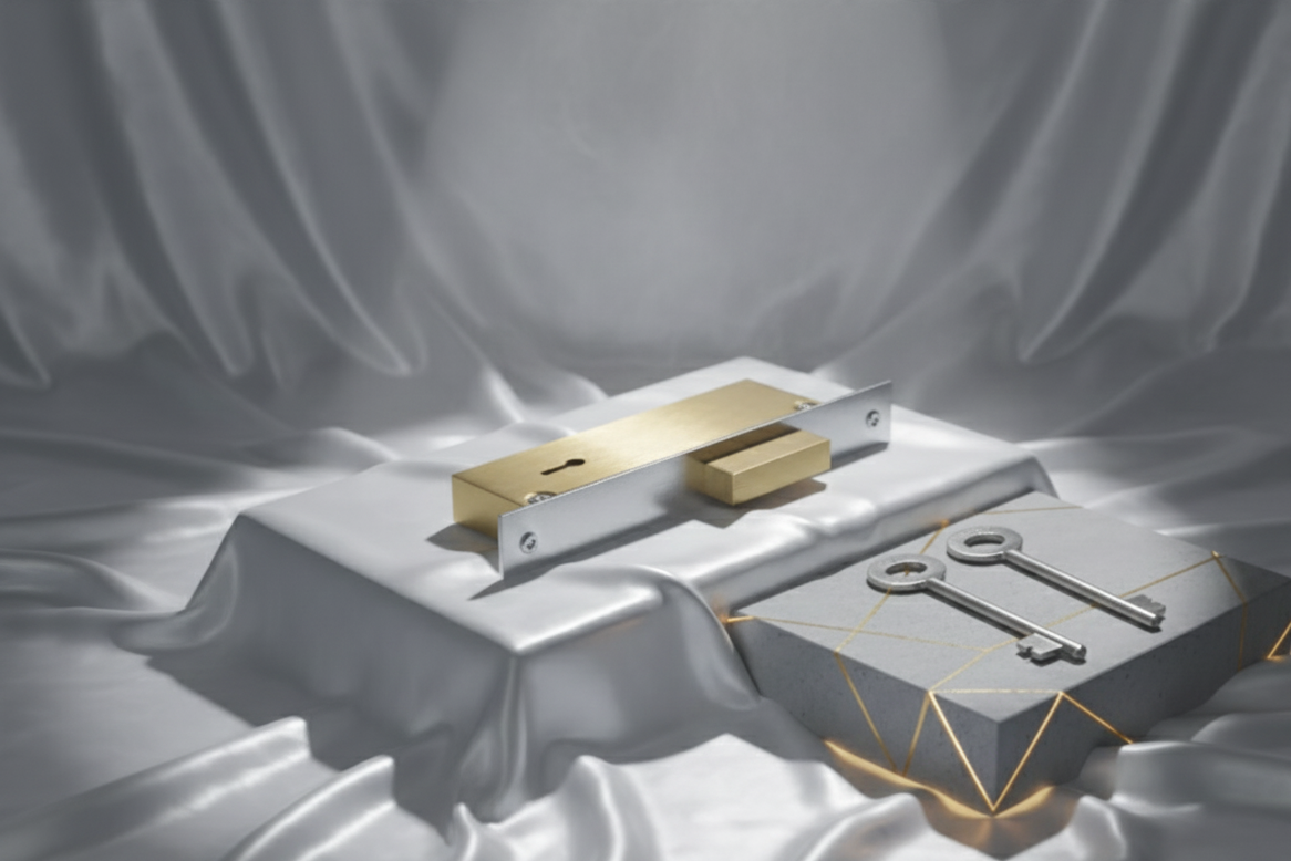 Image of LA Alu. Door Lock Brass Body 4 Lever SS Keys