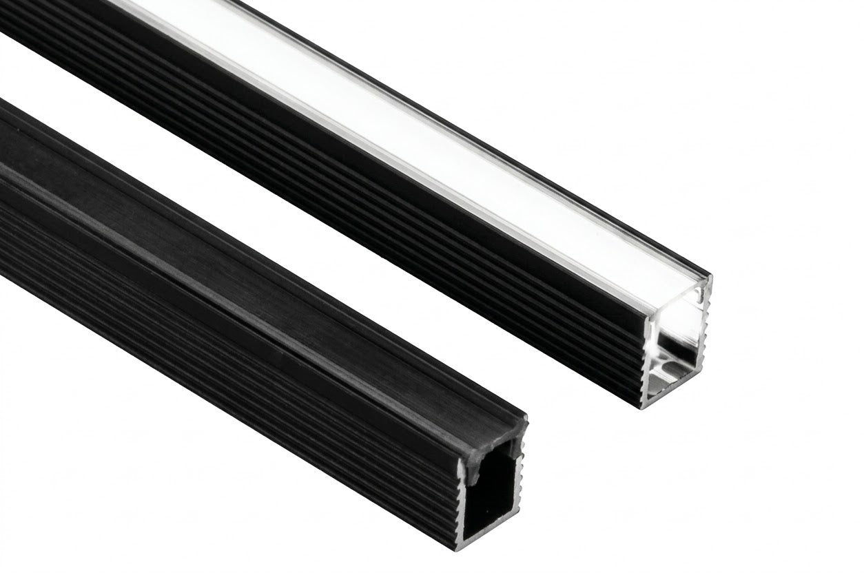 Image of BK 17mm Surface LED Aluminium Black Profile