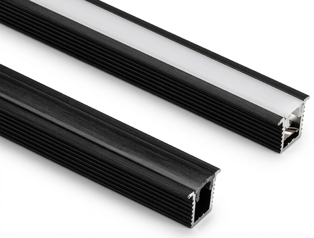Image of BK 8mm Concealed LED Aluminium Black Profile
