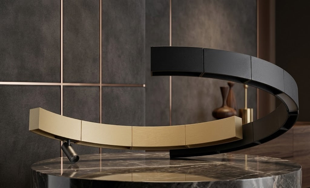 Neue Round Track Surface/Pendant — black-pvd — 900 MM — NEUE Magnetic Track Lighting