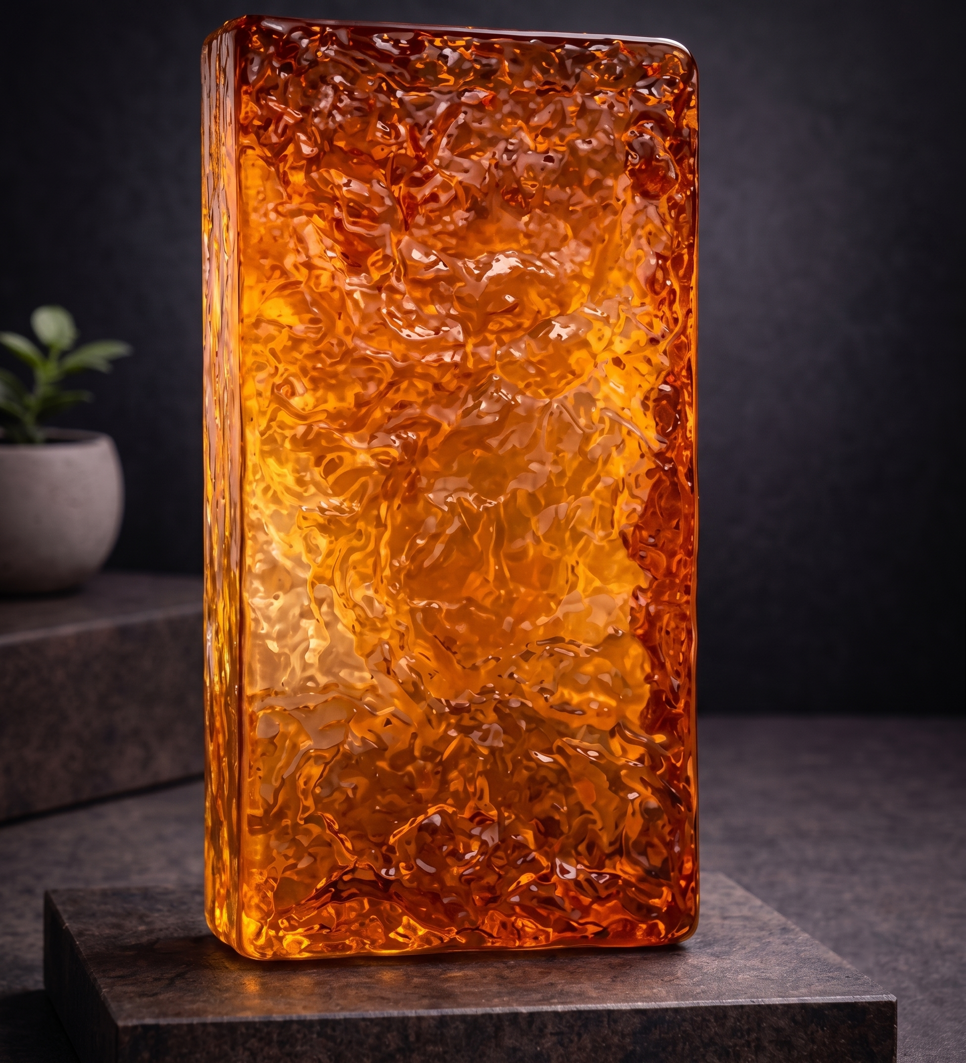 Image of Orange Textured Glass Bricks