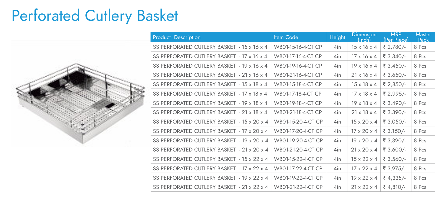Image of Perforated Cutlery Basket