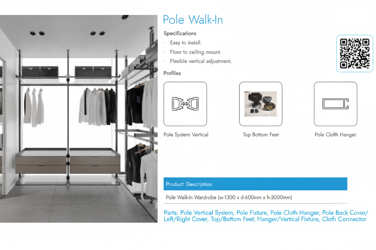 Image of Pole Walk In Wardrobe