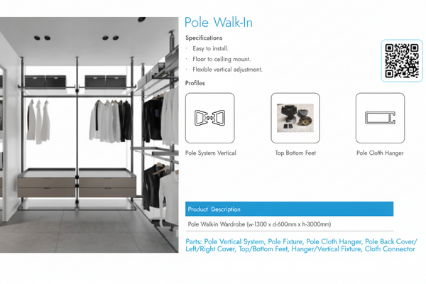 Pole Walk In Wardrobe