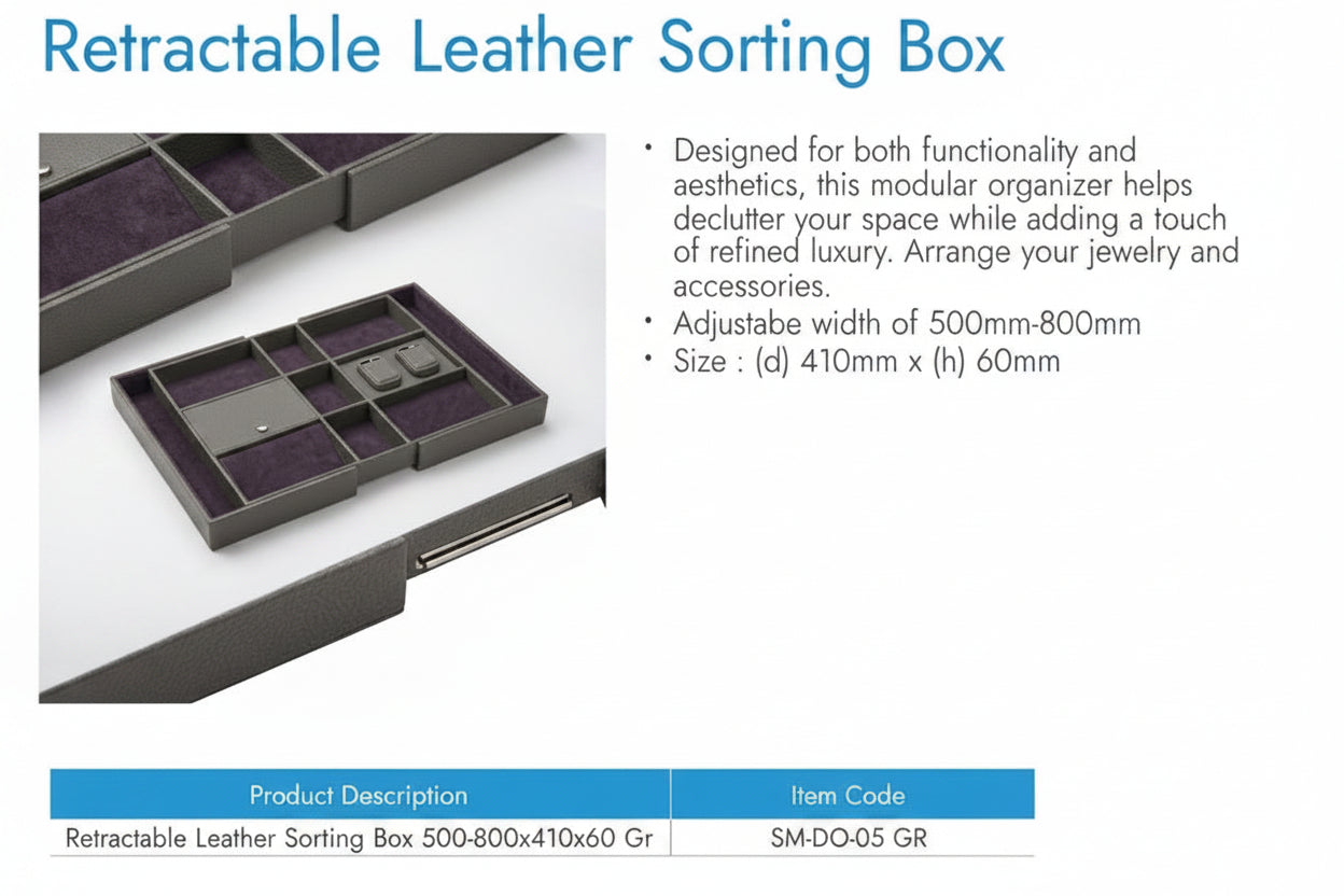 Image of Retractable Leather Sorting Box