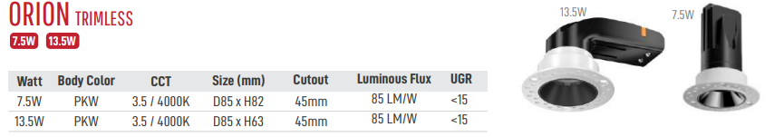 Image of LED Downlight Orion Trimless