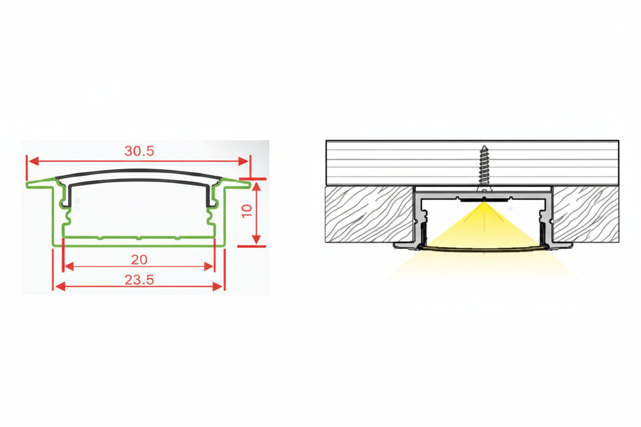 Image of LED Aluminium Profile 25mm Heavy (Concealed)