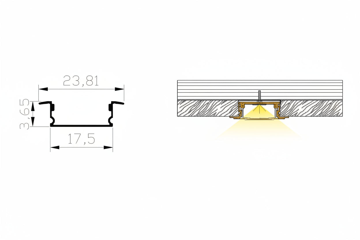 Image of 17MM ECO LED Concealed Aluminium Profile
