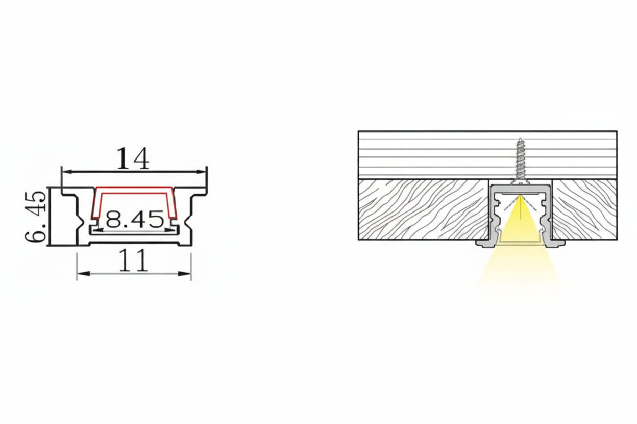 Image of 10MM LED Concealed Aluminium Profile (Low Deep)