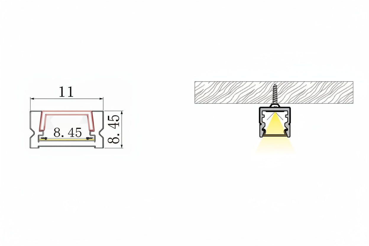 Image of 10MM LED Surface Aluminium Profile (Low Deep)