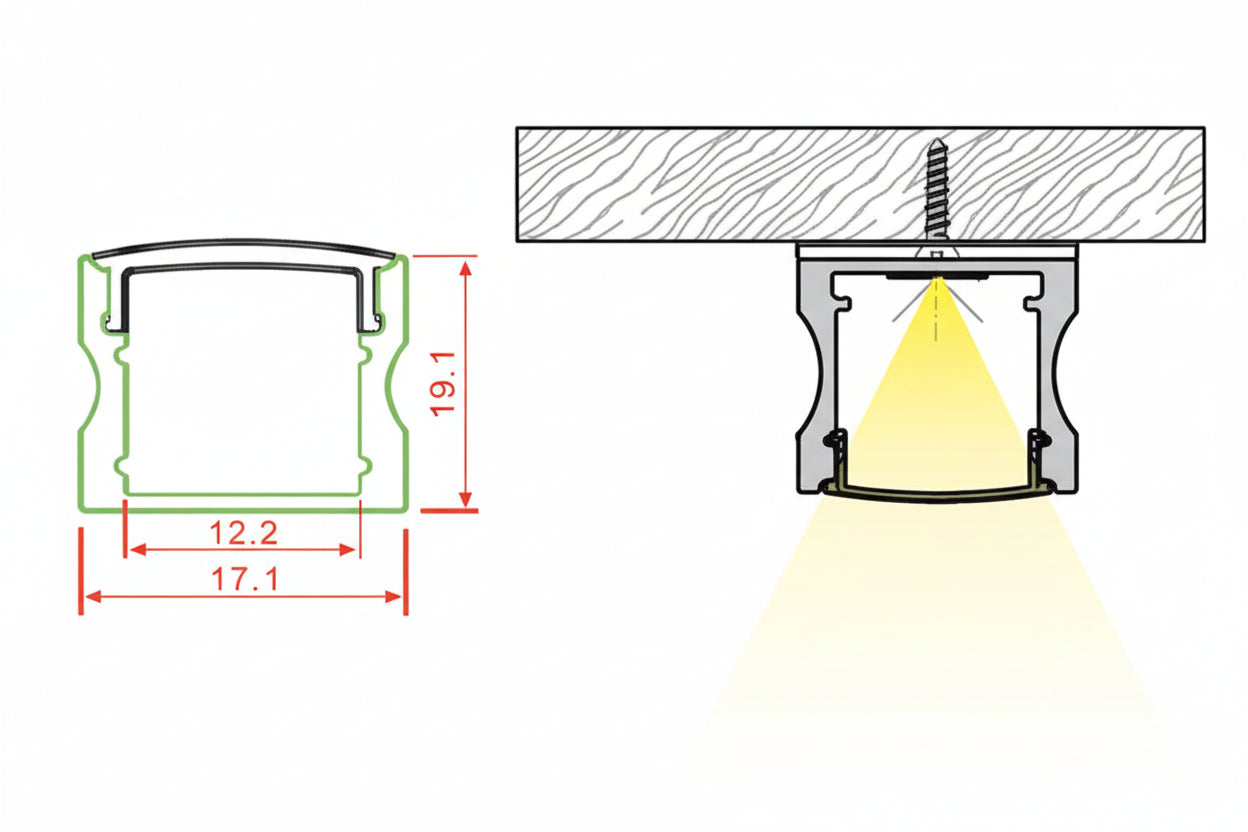 Image of Deep Surface LED Aluminium Profile 17mm