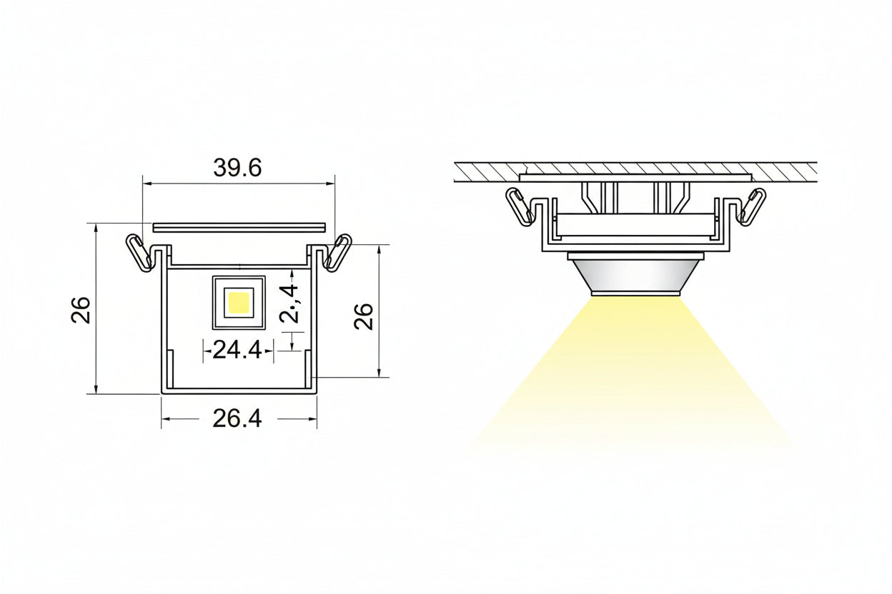 Image of 2525 LED Concealed Aluminium Profile