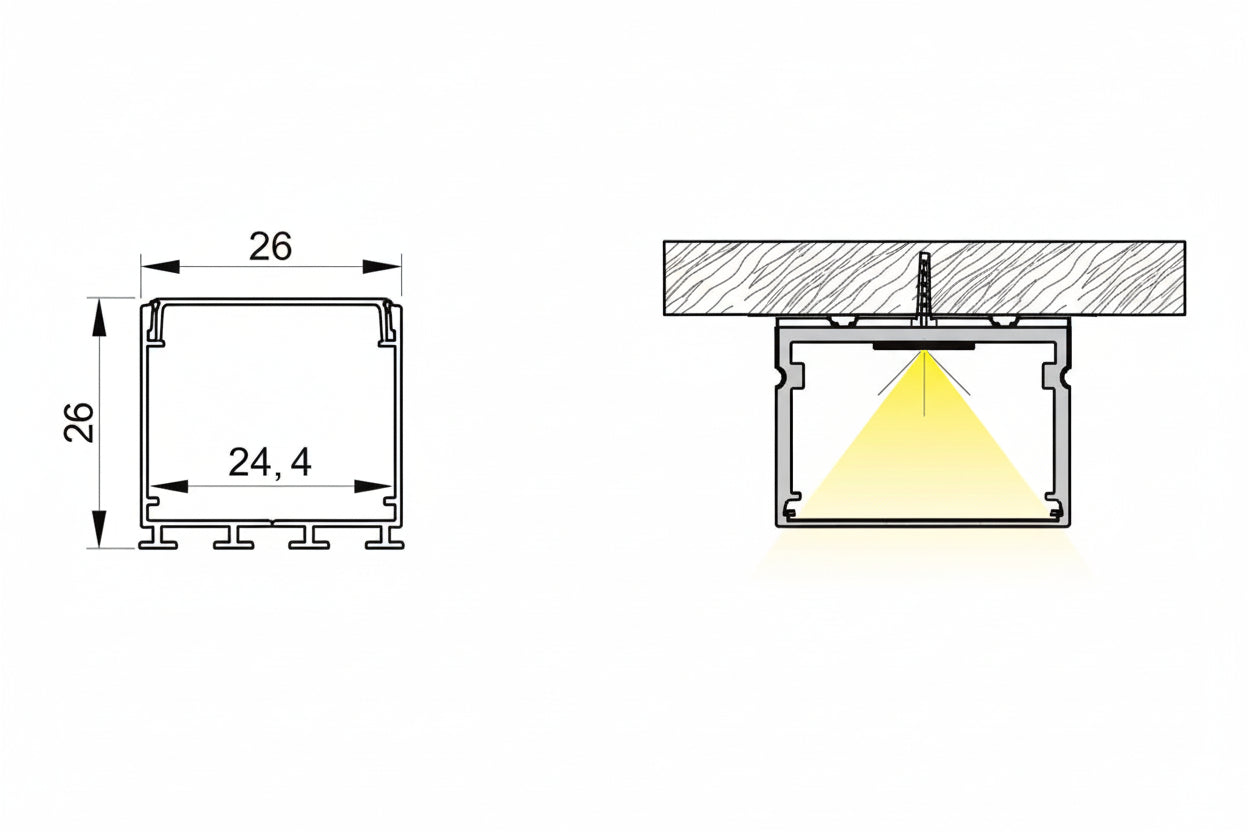 Image of 2525 LED Surface Aluminium Profile