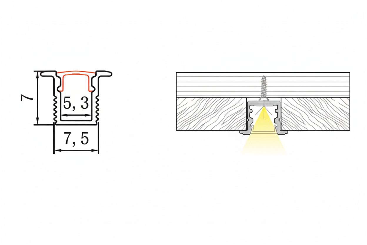 Image of 8MM LED Concealed Aluminium Profile