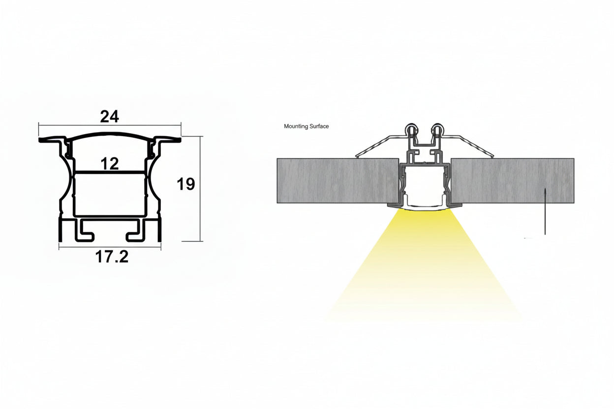 Image of 1720 LED Concealed Aluminium Profile