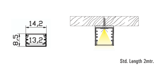 Image of Surface LED Aluminium Profile 13.5MM